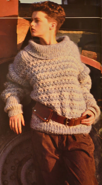 Vintage 1980s Textured Striped Sweater Knitting Pattern