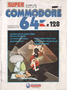 Super Commodore 64-128 10 - Ottobre 1987 | CBR 215 dpi | Mensile | Computer | Programmazione | Commodore | Videogiochi
Pubblicata dalla J. Soft, la rivista debutta nel maggio 1984 con il nome Super Vic, ma già dal dal secondo numero cambia nome in Super Vic & C64. Da gennaio 1985 diventa Super Commodore allargando i propri contenuti ai neonati C64 e C16.