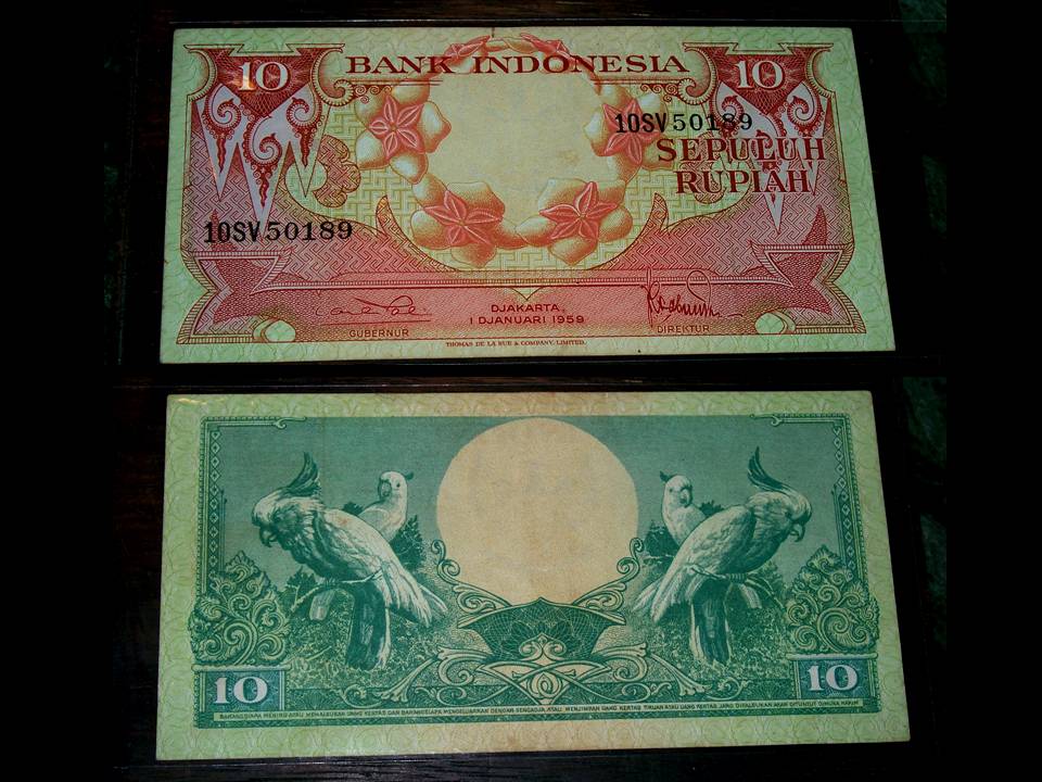 Camp nya Mak Iyen 10 Rupiah 1959 Bunga Burung  Kakaktua 