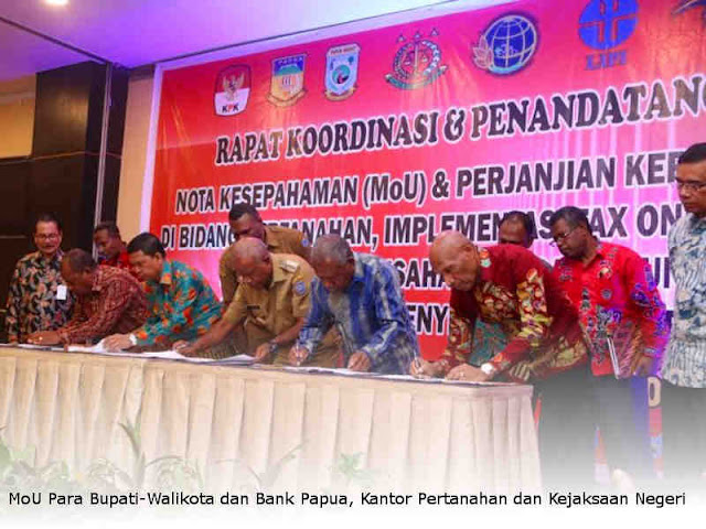 MoU Para Bupati-Walikota dan Bank Papua, Kantor Pertanahan dan Kejaksaan Negeri