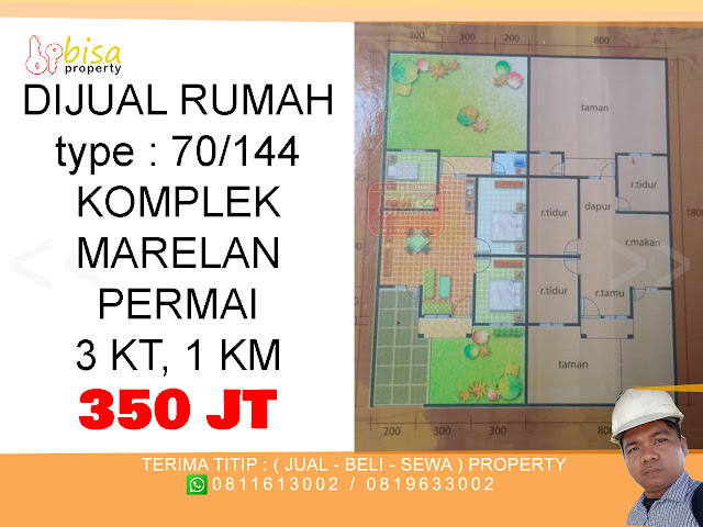 dijual rumah di komplek marelan permai