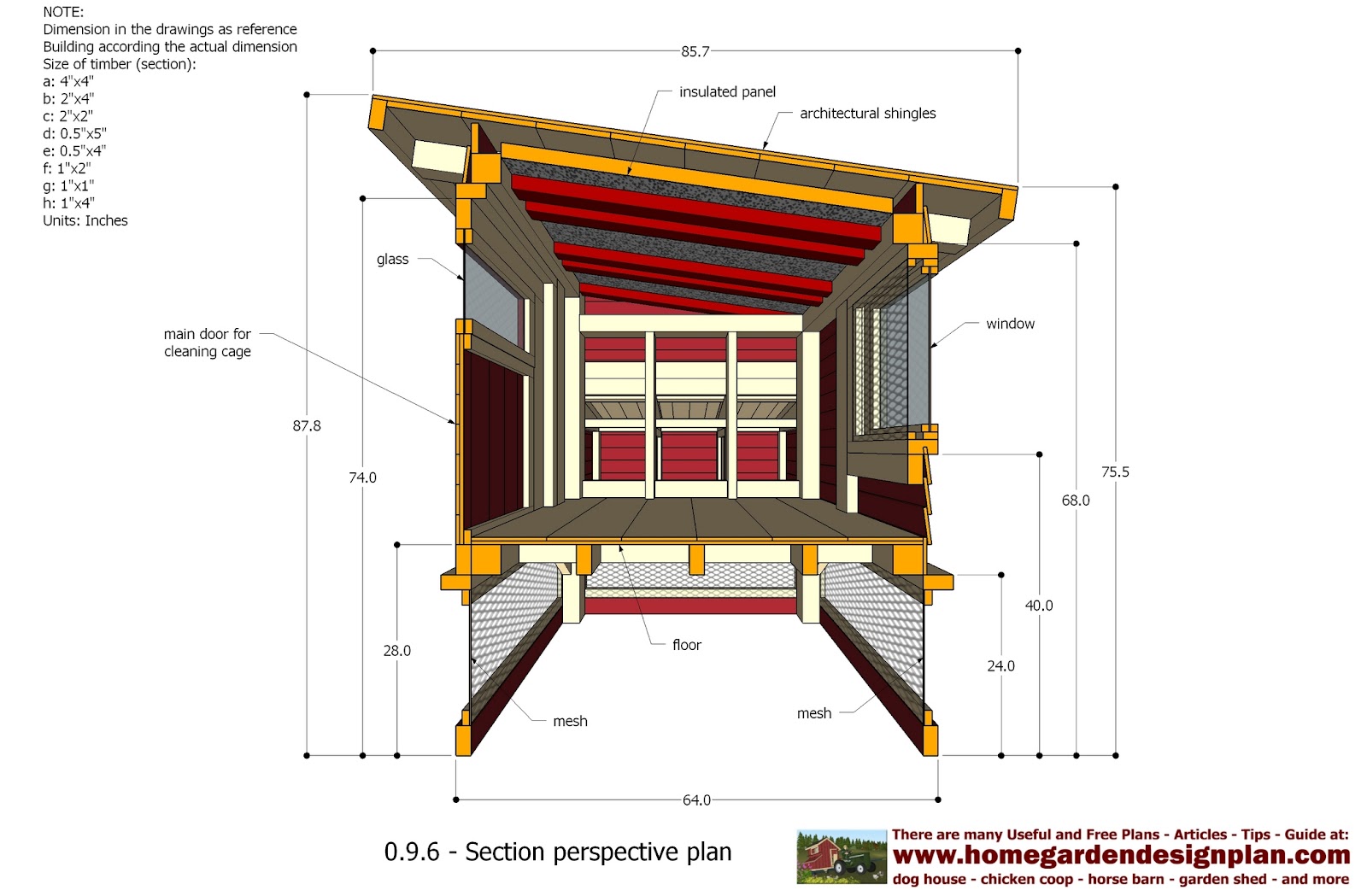 Chicken Coop Floor Plans M101 - chicken coop plans