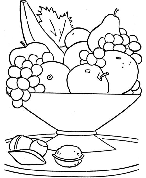Printable fruits basket coloring Page for kids  Didi 