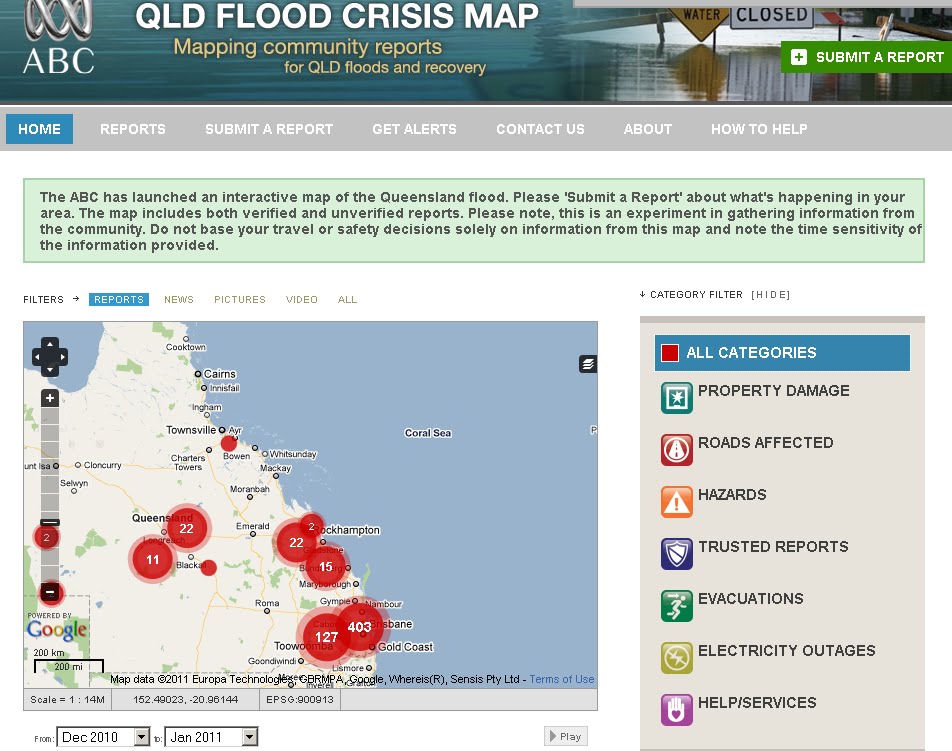 Please 'Submit a Report' about what's happening in your area. The map 