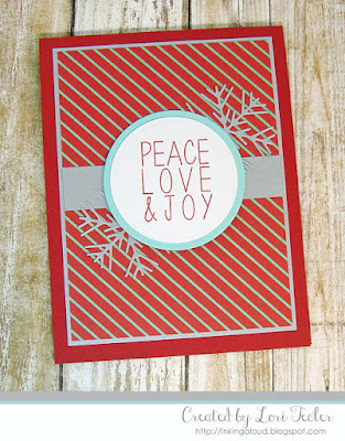 Peace Love and Joy card-designed by Lori Tecler/Inking Aloud-stamps and dies from Reverse Confetti