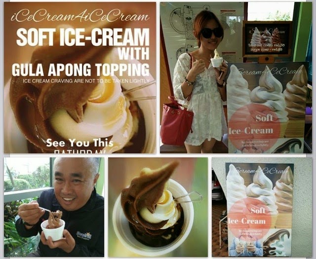 Soft Ice-Cream with Gula Apong Topping in Miri - Miri Food 