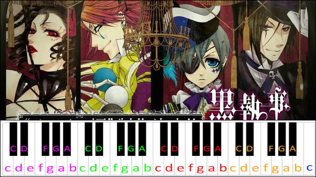Enamel (Black Butler - Book of Circus OP) Piano / Keyboard Easy Letter Notes for Beginners
