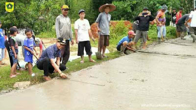 Desa Gorowong Realisasikan Dana Desa (DD) Tahap I Bidang Pembangun Betonasi Jalan Lingkungan.