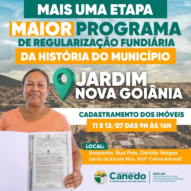Senador Canedo inicia cadastro para entrega de novas escrituras