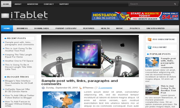 iTablet Blogger Template
