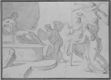 Juno Greeting a Winner by Eustache Le Sueur - Mythology, Religious Drawings from Hermitage Museum