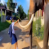 Cô bé ngày ngày được cưỡi voi đi học 