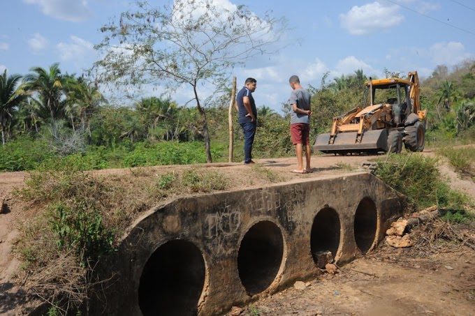 Atuante, vereador Hagamenon Maceda comemora e visita início de obra na Zona Rural de Matões 