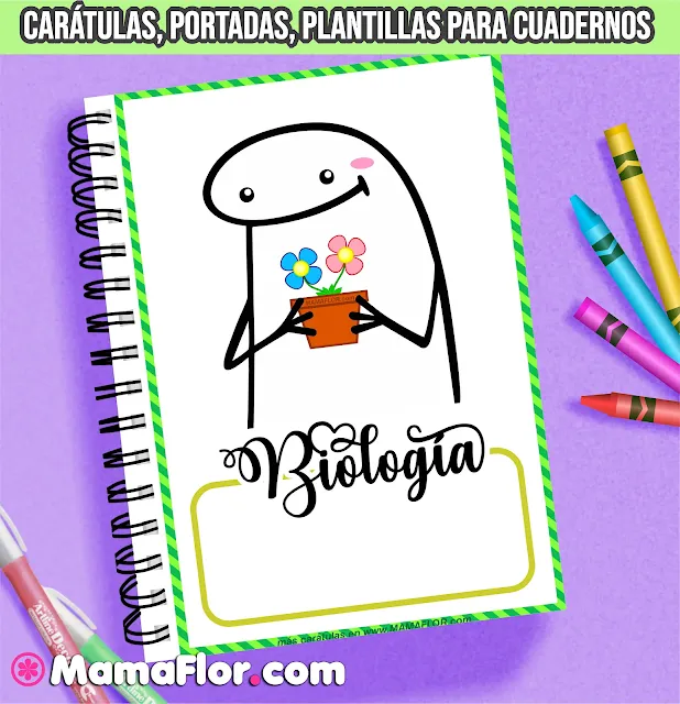 Biología: carátulas y plantillas de cuadernos