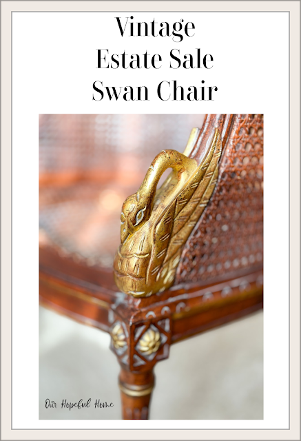 gilded carved swan on chair arm