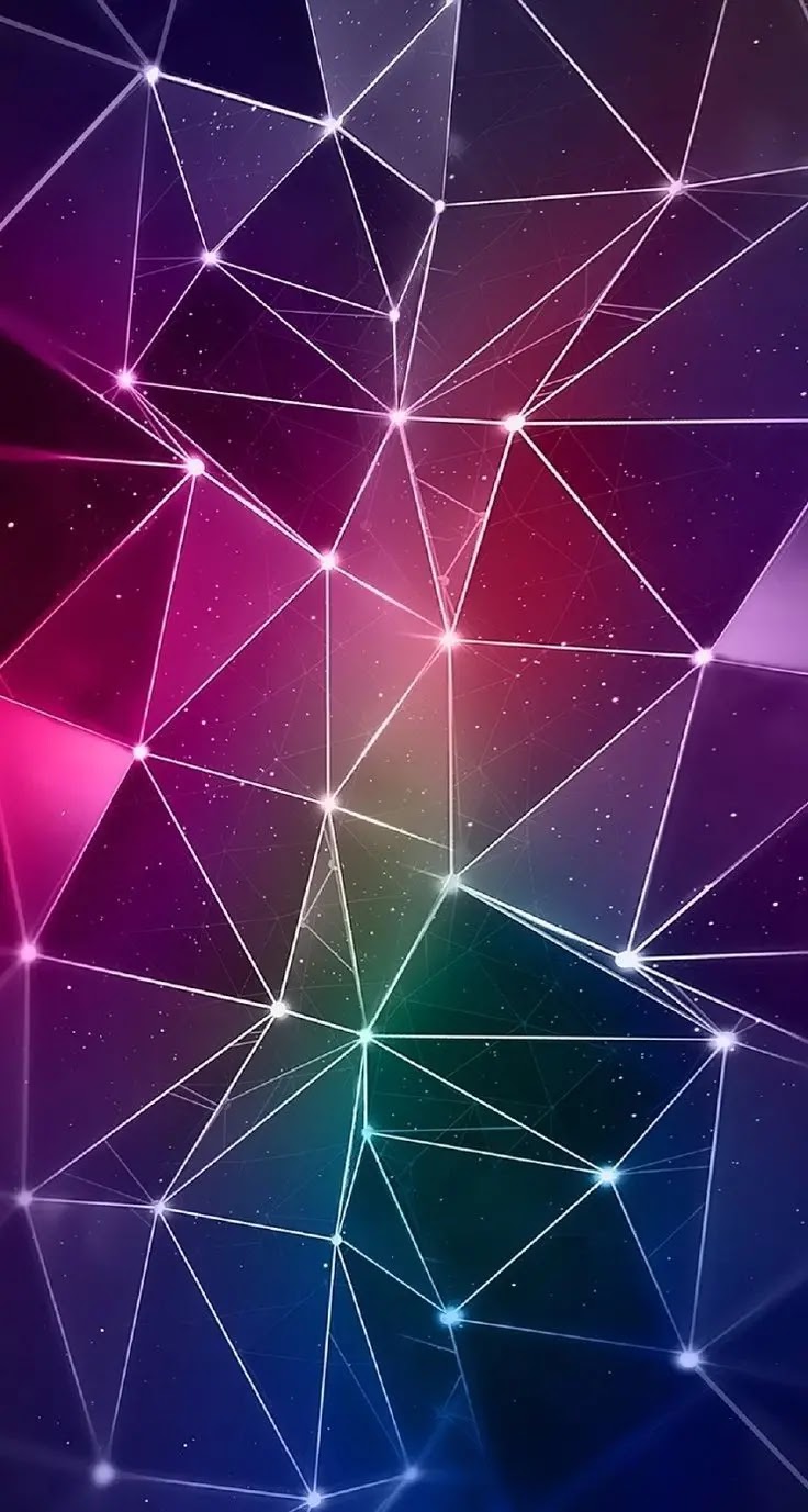 خلفية هندسية أنيقة مع مثلثات مجرة ملونة