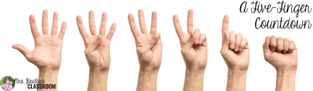 Photo of hand counting down from five fingers to none