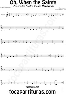 Partitura de Oh When the Saints para Violín La Marcha de los Santos Sheet Music for Violin Music Scores Music Scores Cuando los Santos Vienen Marchando