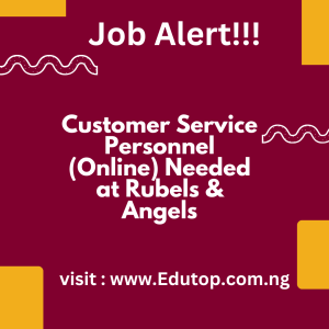 Customer Service Personnel (Online) Needed at Rubels & Angels