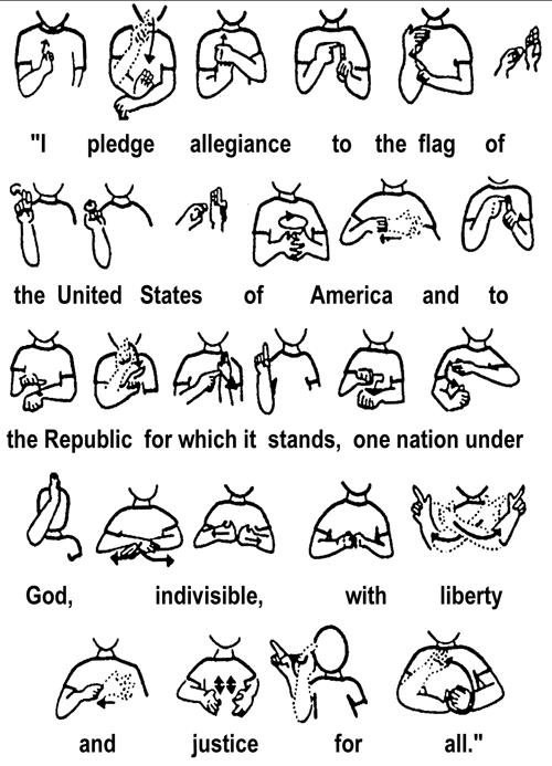 Common Core Blogger The Pledge of Allegiance in Spanish and in Sign