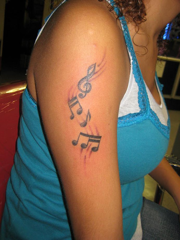 Free Music Tattoo Design Beautiful Arm music tattoo for women