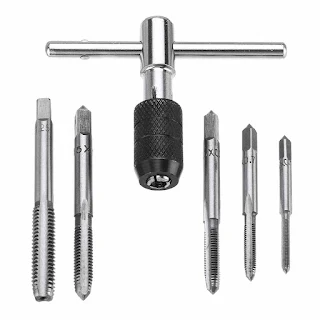 6pcs M3-M8 Tap Drill Set T Handle Ratchet Tap Wrench Machinist Tool With Screw Tap Hand hown - store