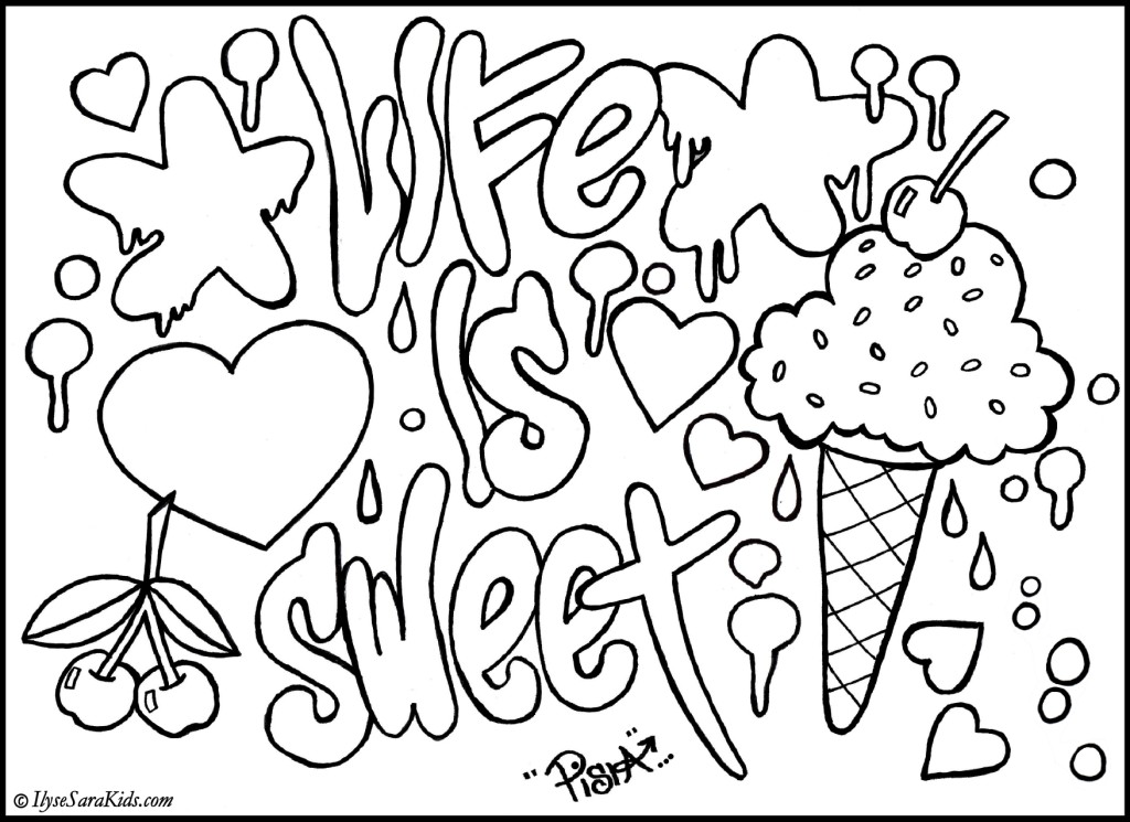 Graffiti Fonts Sketches Coloring Pages Design