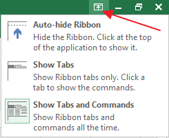 Ribbon Display Options