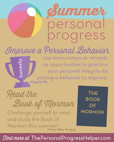 Summer Personal Progress Infographic with Fun Ideas in Each Value