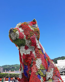 Niewiarygodne! Roślinny pies przed Muzeum Guggenheima w Bilbao