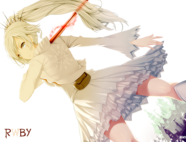    Weiss Schnee Sword Weapon White Hair RWBY Girl Female Anime HD Wallpaper Desktop PC Background 2130