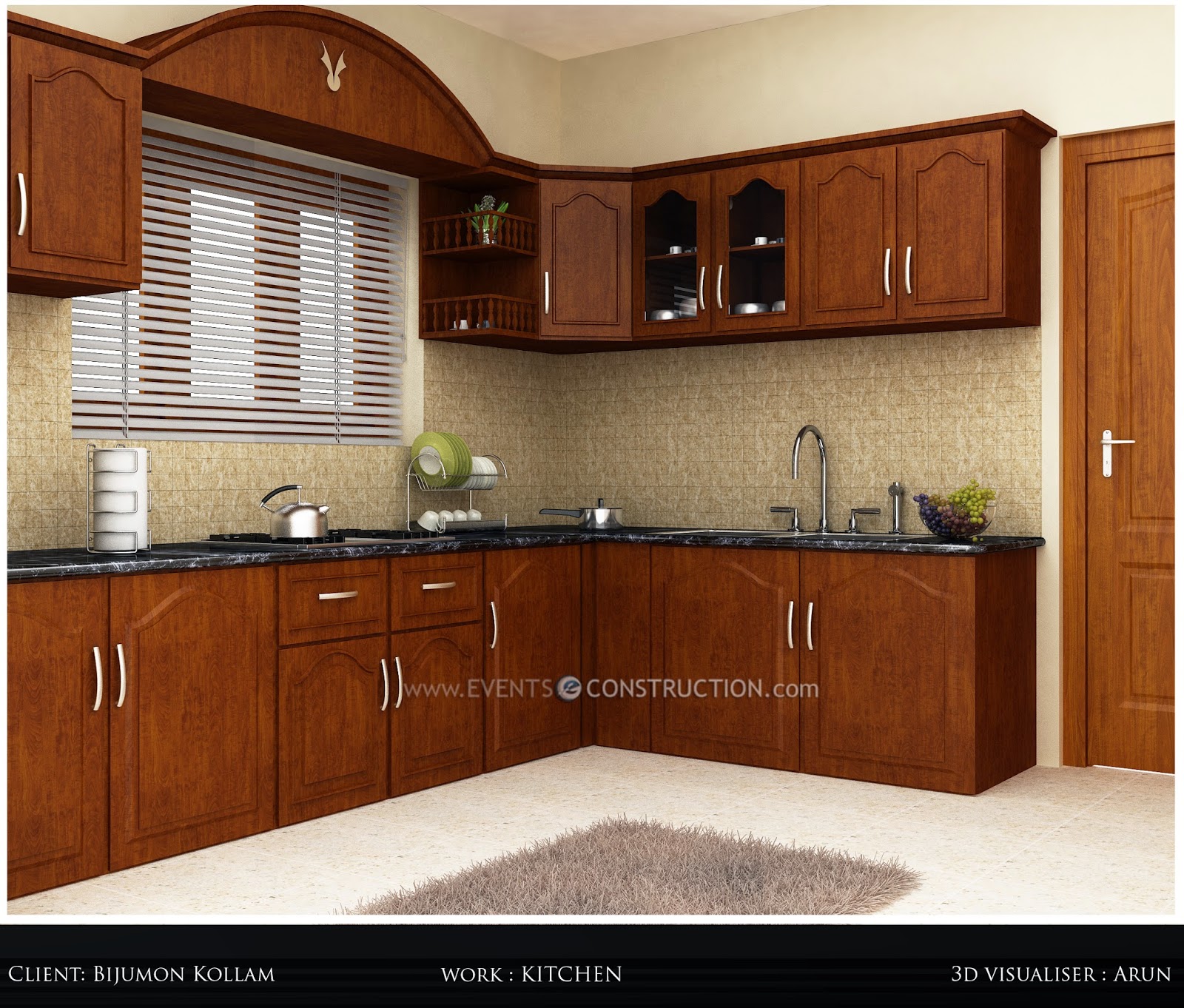 Evens Construction Pvt Ltd Simple kerala kitchen interior