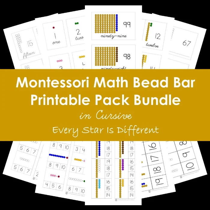 Montessori Math Bead Bar printable pack