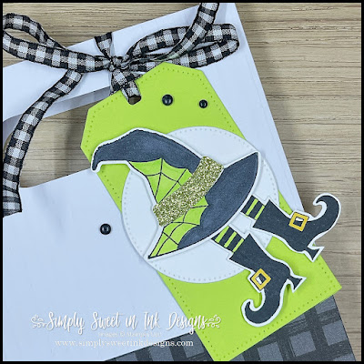 Fun swinging boots gift bag tag with the Bewitching bundle!