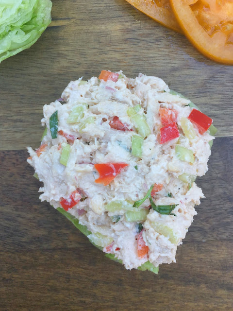 The best Chicken Salad Recipe served on Iceberg Lettuce Buns! 