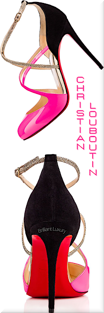 ♦Christian Louboutin Soustelissimo black pink patent leather pumps #christianlouboutin #shoes #pink #brilliantluxury