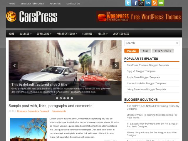 CarsPress Blogger Template