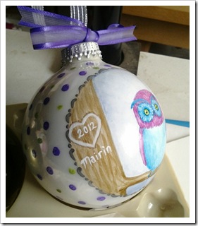 Pretty Little Blue & Purple Owl Ornament