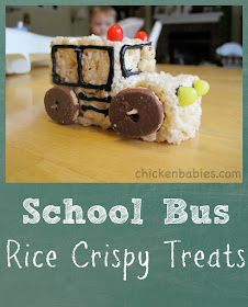 cute back to school treat - Rice Crispy Treat School Buses!