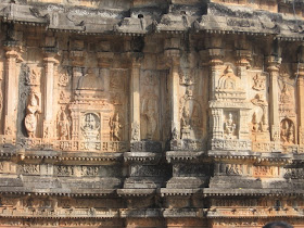 Stone work on the walls of Vidyashankara Temple, Sringeri