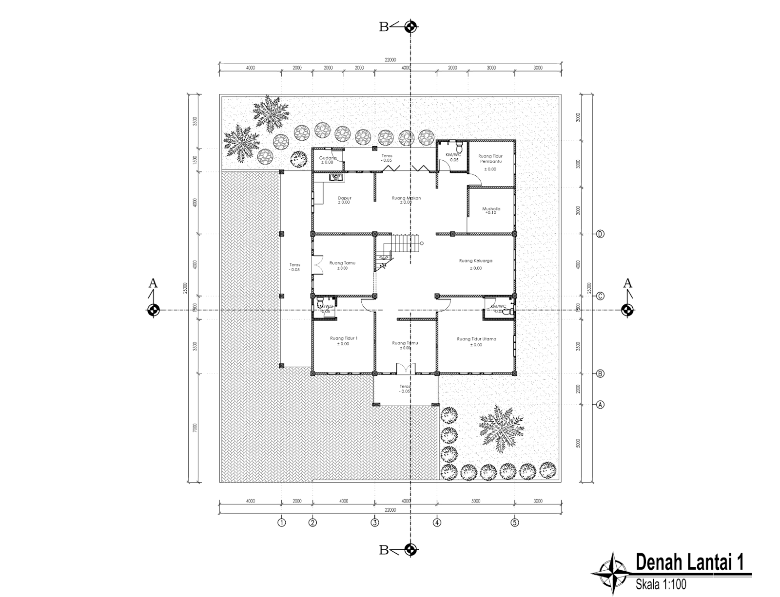 Contoh Gambar  Kerja Lengkap Rumah Besar 2 Lantai  Di 