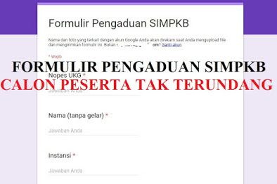 Formulir Pengaduan Calon Penerima Ppg Pada Sim Pkb