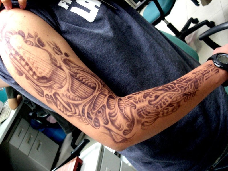 Biomechanical tattoos are also