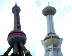 Oriental Pearl Tower Shanghai, China dengan Tugu Persatuan Kota Kendari, Sulawesi Tenggara 