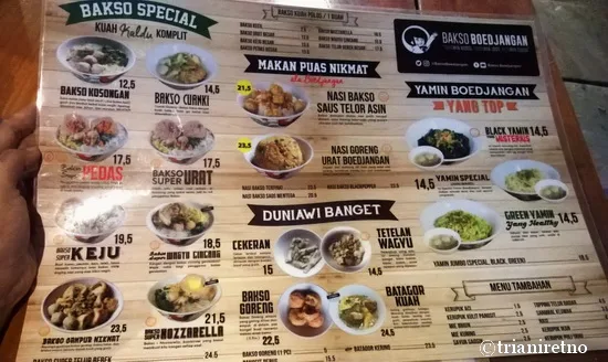 harga makanan di Bakso Boedjangan