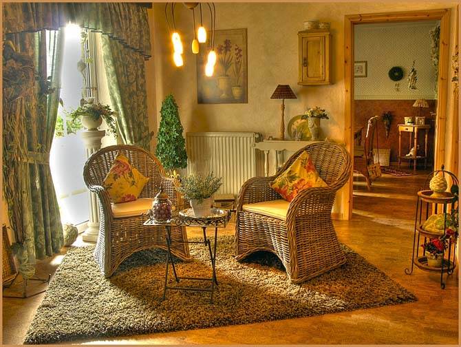 Cottage style interiors wicker furniture
