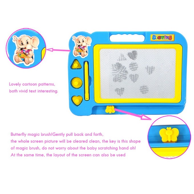 Children's Cartoon Magnetic Drawing Board Writing Board Children's Educational Toys Blue