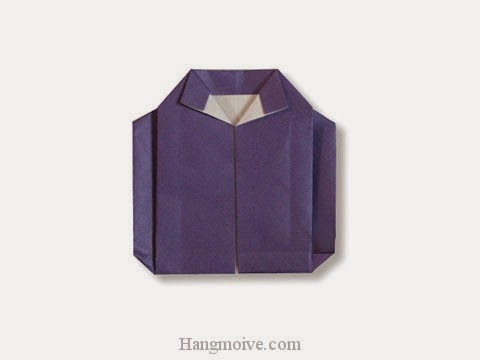 Cách gấp, xếp áo khoác jacket bằng giấy origami - Video hướng dẫn xếp hình quần áo - How to fold a Jacket