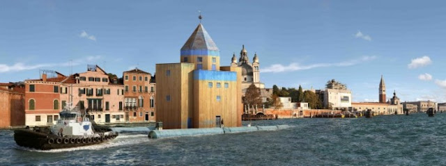 Teatro del Mondo en la Bienal de Venecia 1979 | Aldo Rossi | Planta + sección + axonometría + dibujos 