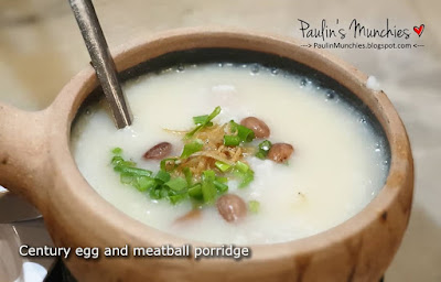 Century egg and meatball porridge - AOne Claypot